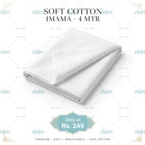 White Soft Cotton Imama Shareef 4 Mtr